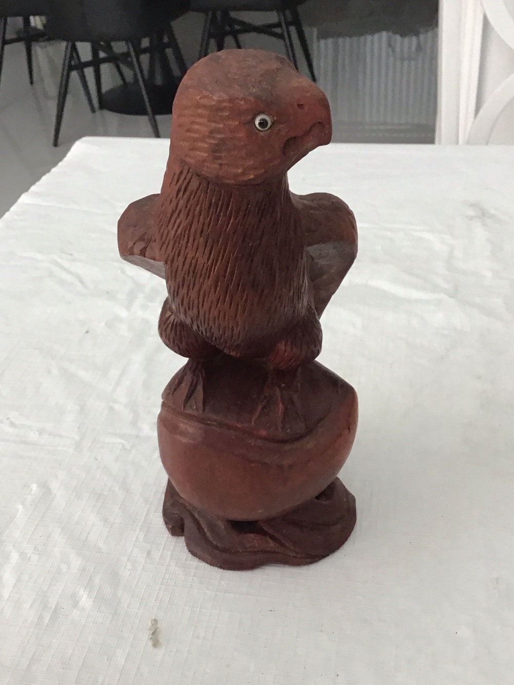 Hand-Carved Wood Eagle  Statue - Brown Decorative Bird  #197 - Picture 4 of 6